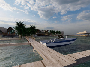 Tropical Hotel and Resort Modèle 3D