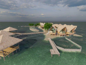 Tropical Hotel and Resort 3D Model