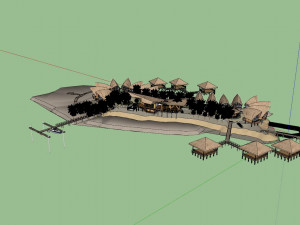 Tropical Hotel and Resort Modèle 3D