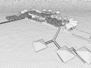 Tropical Hotel and Resort Modèle 3D