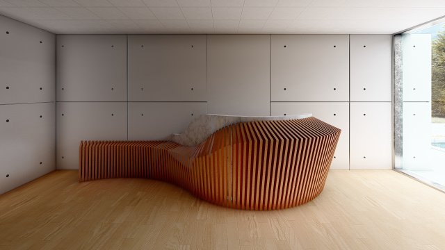 Reception Counter 14 3D Model .c4d .max .obj .3ds .fbx .stl .blend 