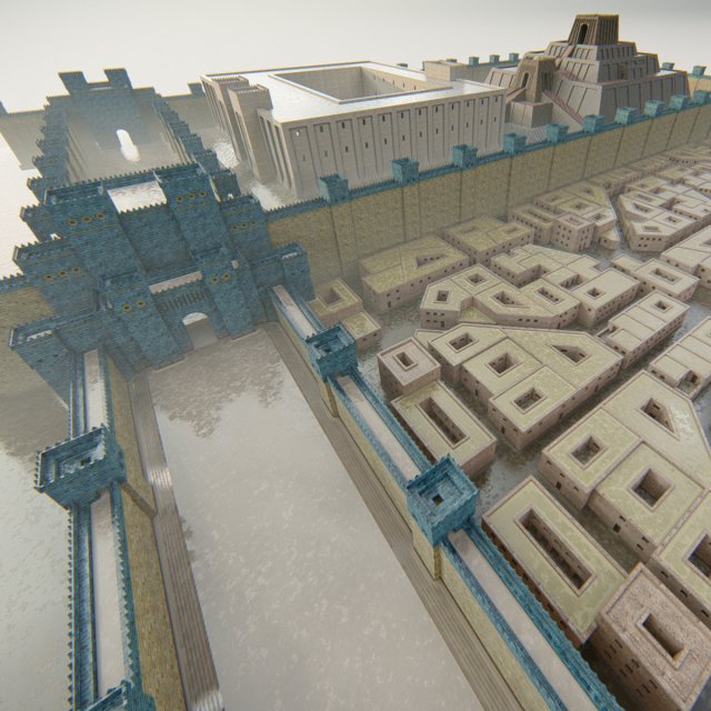 Fortress of Babylon 3D Model .c4d .max .obj .3ds .fbx .stl .blend 