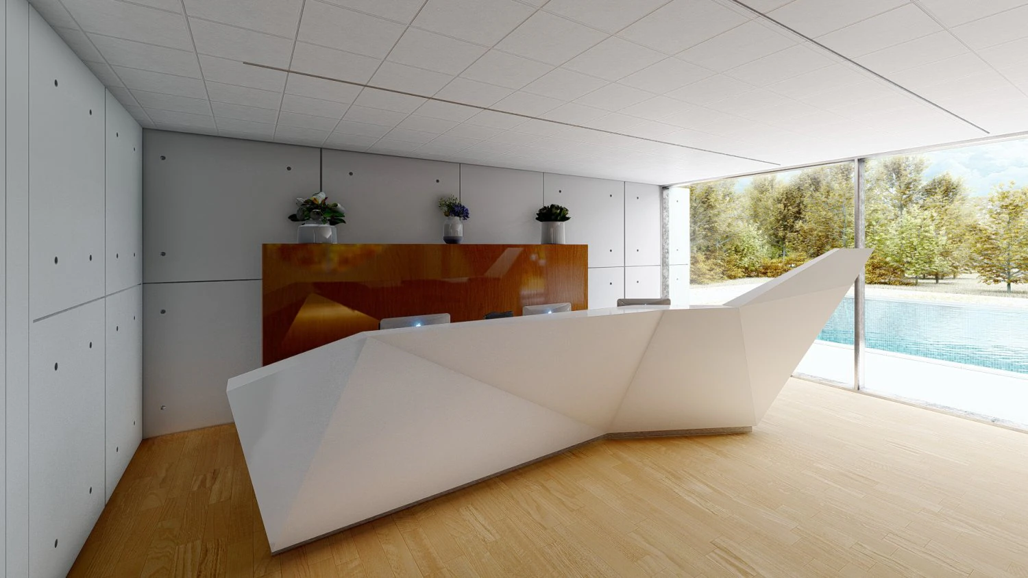 Reception Counter 18 3D Model .c4d .max .obj .3ds .fbx .stl .blend
