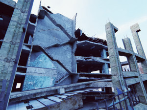 Ruined City Destroyed Cityscape Model 3D