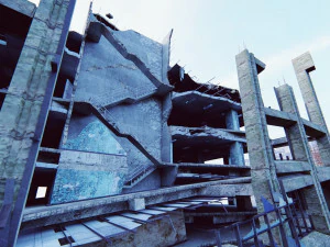 Ruined City Destroyed Cityscape 3D Model