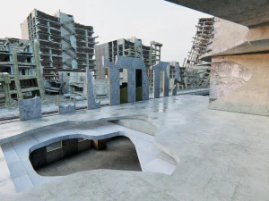 Ruined City Destroyed Cityscape 3D Model