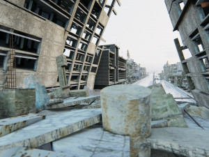 Ruined City Destroyed Cityscape Model 3D