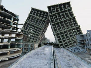 Ruined City Destroyed Cityscape 3D Model