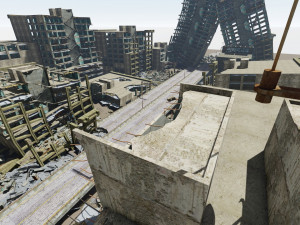 Ruined City Destroyed Cityscape Model 3D