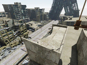 Ruined City Destroyed Cityscape 3D Model