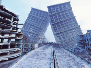 Ruined City Destroyed Cityscape Model 3D