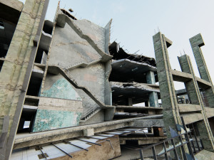 Ruined City Destroyed Cityscape Model 3D