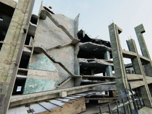Ruined City Destroyed Cityscape 3D Model