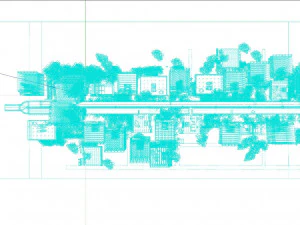 Ruined City Destroyed Cityscape 3D Model