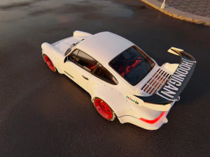 Tuned Porsche 911 Turbo 1991 3D Model