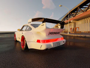 Tuned Porsche 911 Turbo 1991 3D Model