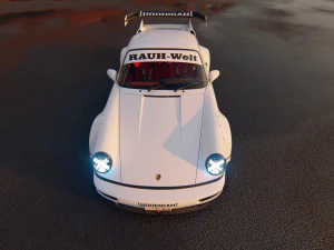 Tuned Porsche 911 Turbo 1991 3D Model