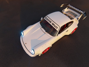 Tuned Porsche 911 Turbo 1991 3D Модель