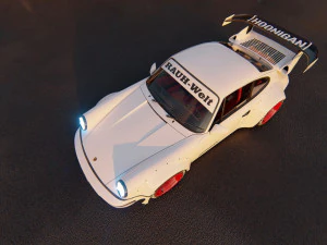 Tuned Porsche 911 Turbo 1991 3D Model