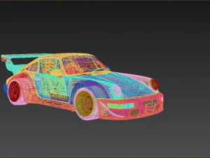 Tuned Porsche 911 Turbo 1991 3D Model
