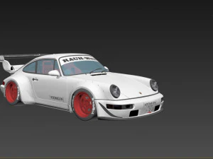 Tuned Porsche 911 Turbo 1991 3D Model