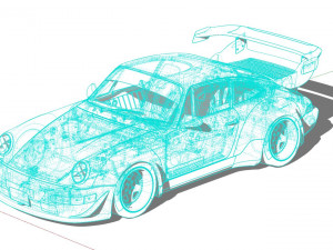Tuned Porsche 911 Turbo 1991 3D Модель