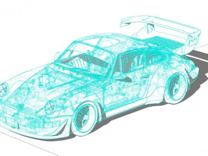 Tuned Porsche 911 Turbo 1991 3D Model