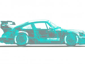 Tuned Porsche 911 Turbo 1991 3D Model
