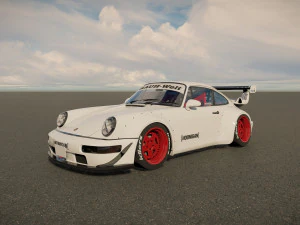 Tuned Porsche 911 Turbo 1991 3D Model