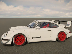 Tuned Porsche 911 Turbo 1991 3D Model