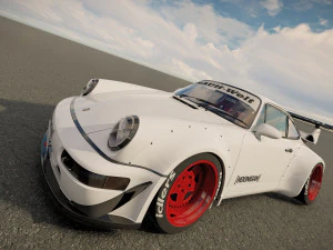 Tuned Porsche 911 Turbo 1991 3D Model