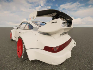 Tuned Porsche 911 Turbo 1991 3D Model