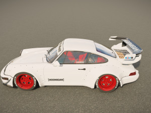 Tuned Porsche 911 Turbo 1991 3D Модель