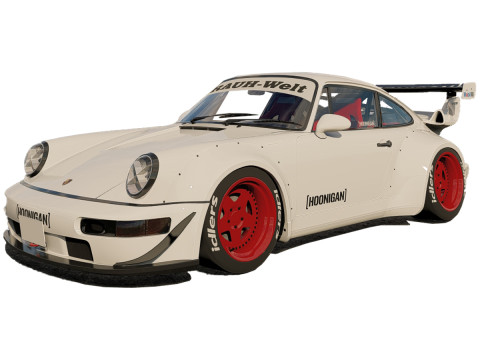 Tuned Porsche 911 Turbo 1991 3D Model