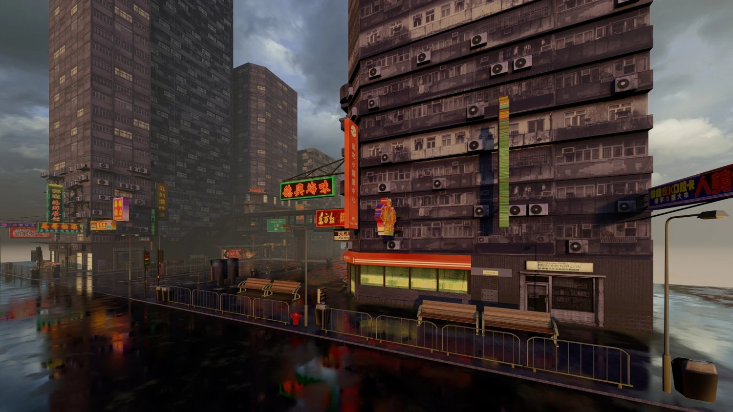 Hong Kong Lowpoly 3D Model .c4d .max .obj .3ds .fbx .stl .blend