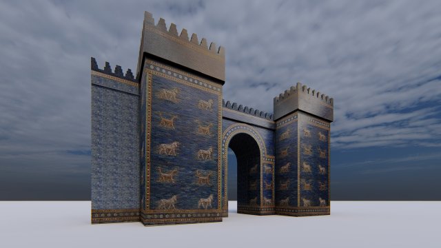 Ishtar Gate 3D Model .c4d .max .obj .3ds .fbx .stl .blend 