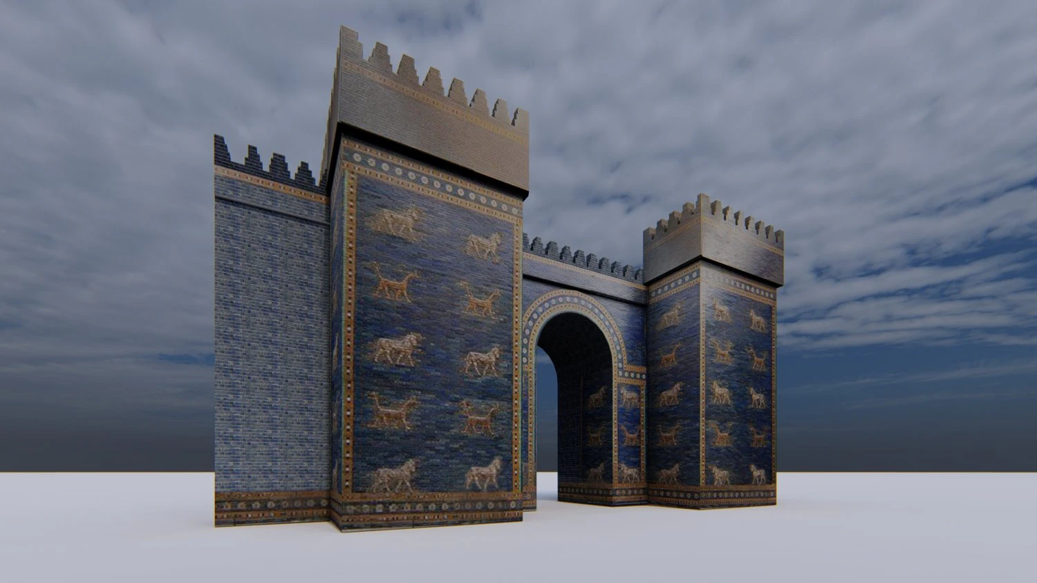 Ishtar Gate 3D Model .c4d .max .obj .3ds .fbx .stl .blend