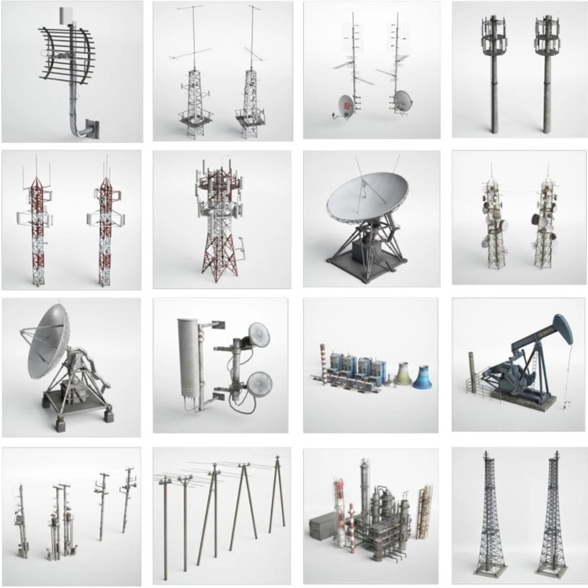 Antenas collection 3D Model .c4d .max .obj .3ds .fbx .stl .blend 