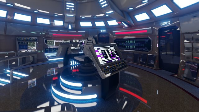 Sci-Fi Futuristic Interior 3D Model .c4d .max .obj .3ds .fbx .stl .blend 