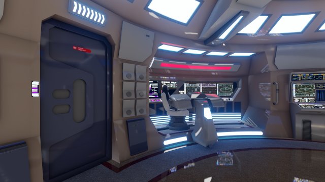 Sci-Fi Futuristic Interior 3D Model in Real Spacecraft 3DExport