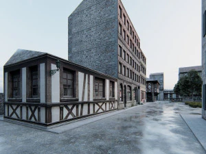 Old European City 3D Model