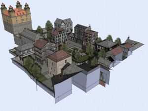 Old European City Modelo 3D