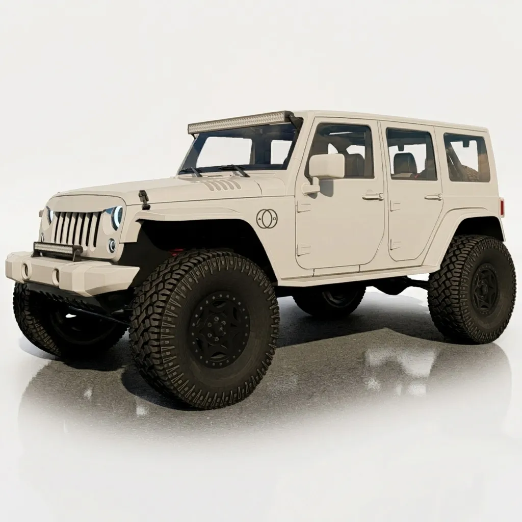 Jeep Wrangler Rubicon tuned 3D Model .c4d .max .obj .3ds .fbx .stl .blend 