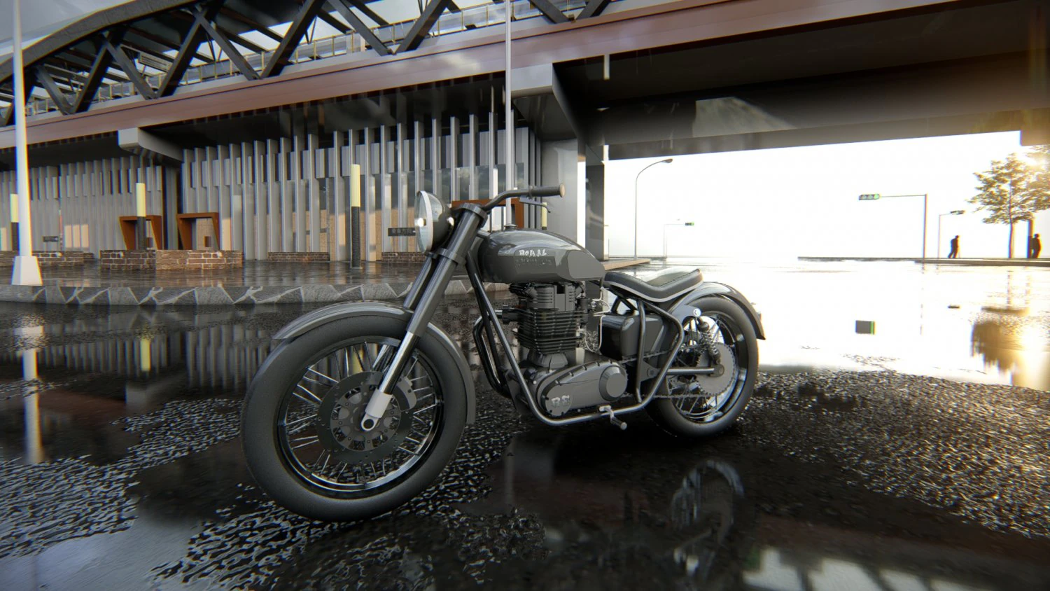 Royal Enfield Classic 500 3D Model .c4d .max .obj .3ds .fbx .stl .blend
