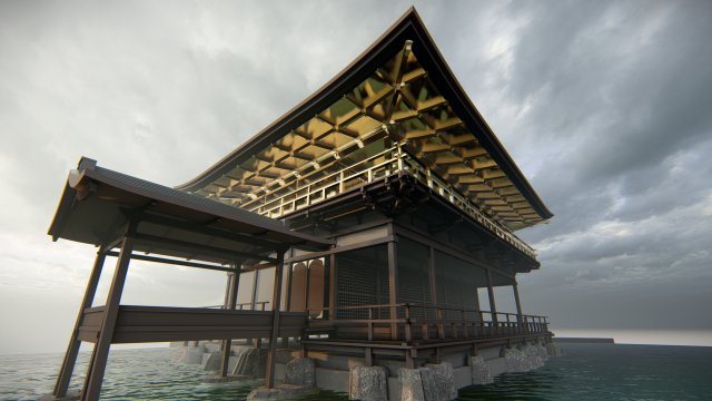 Palace Injeongjeon 3D Модель .c4d .max .obj .3ds .fbx .stl .blend 