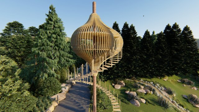Tree restaurant 3Dモデル .c4d .max .obj .3ds .fbx .stl .blend 