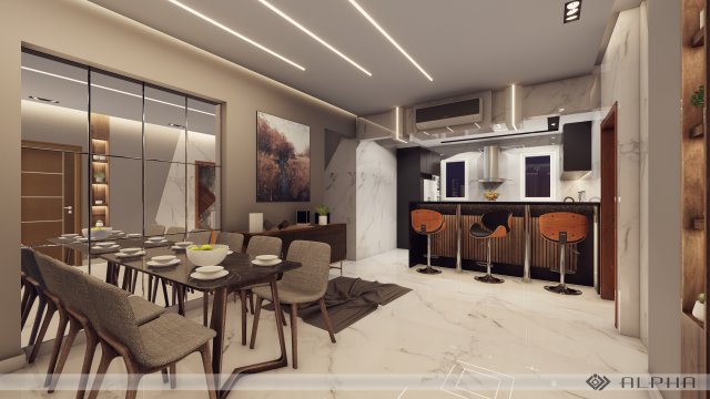Modern Apartment Interior Scene Modelo 3D .c4d .max .obj .3ds .fbx .stl .blend 