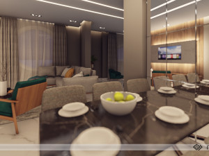 Modern Apartment Interior Scene Modelo 3D