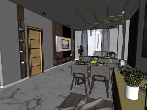 Modern Apartment Interior Scene Modelo 3D