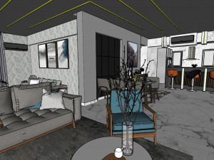 Modern Apartment Interior Scene Modelo 3D